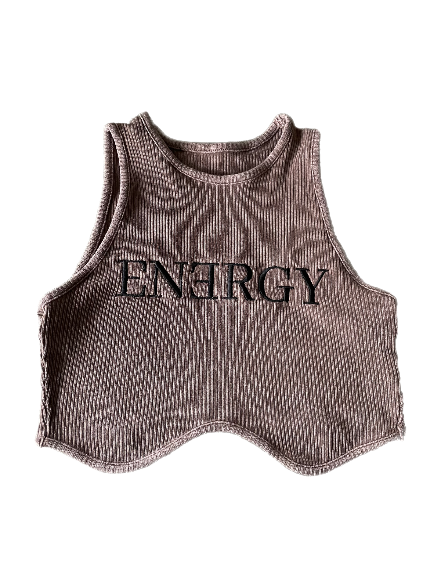 Brown Energy Crop Tank Top