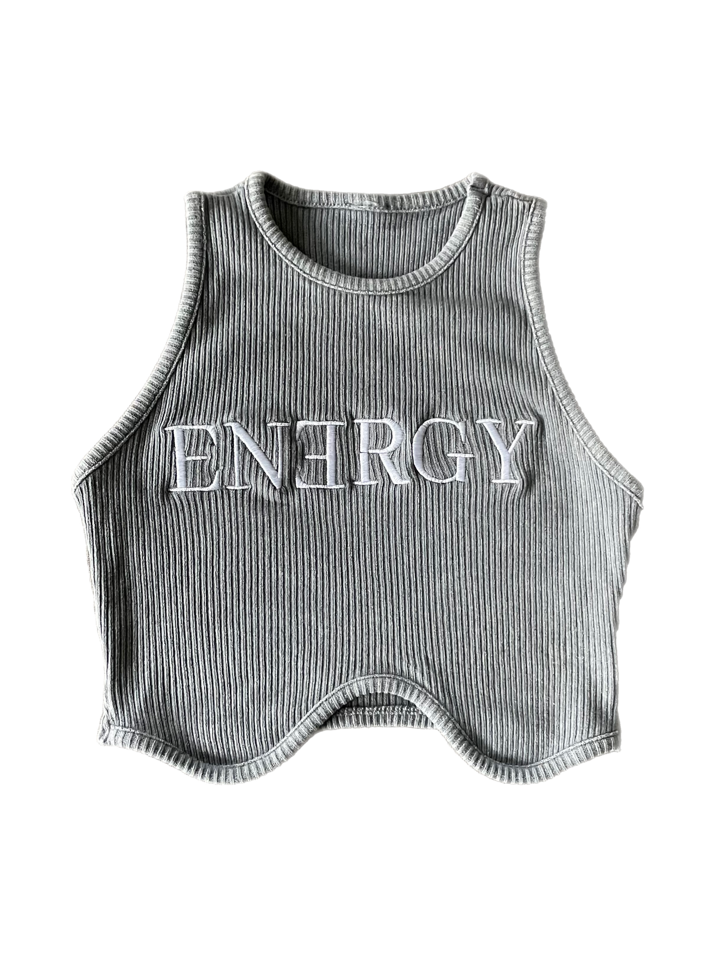 Grey Energy Crop Tank Top