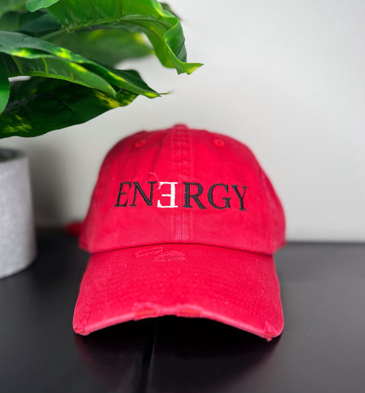 Vintage Energy Dad Hat Solid Red